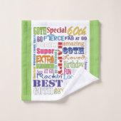Speciale 60e verjaardag Persoonlijke cadeaus voor Bad Handdoek (Wasdoekje)
