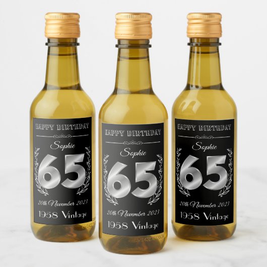 Speciale 65e verjaardag Mini Wine Bottle Labels Wijn Etiket (Flessen)