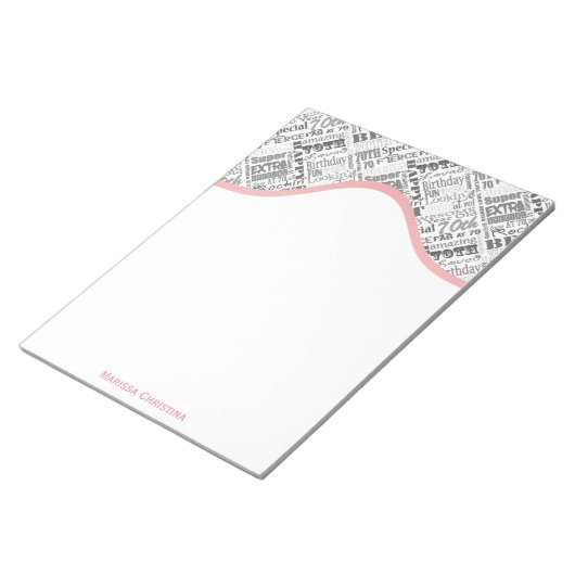 Speciale 70e verjaardag Persoonlijke cadeautjes vo Notitieblok (Schuin)