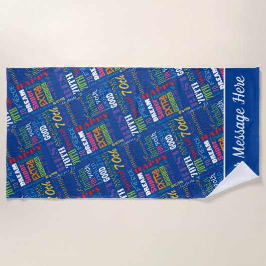 Speciale 70e verjaardag Persoonlijke cadeautjes vo Strandlaken (Voorkant)