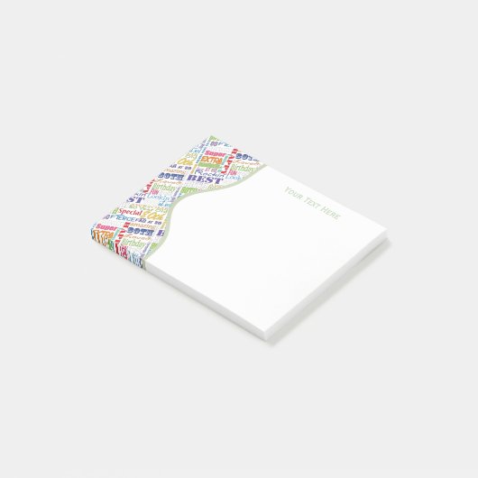 Speciale 80e verjaardagsfeestje gepersonaliseerde  post-it® notes (Schuin)