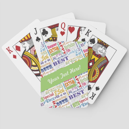 Speciale 85e verjaardagsfeestje gepersonaliseerde  pokerkaarten (Achterkant)