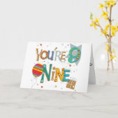 SPECIALE **9** JAAR OUDE VERJAARDAG WENSEN KAART (Gele Bloem)