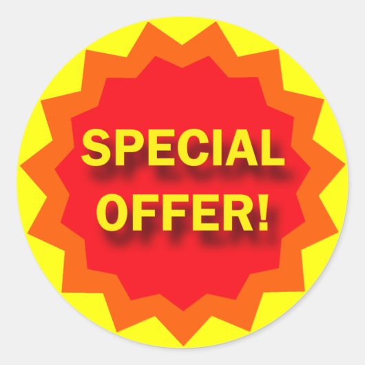 SPECIALE AANBIEDING - BORD VOOR DETAILHANDEL RONDE STICKER (Voorkant)