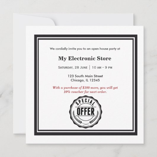 Speciale aanbieding Grand Opening Kaart (Voorkant)