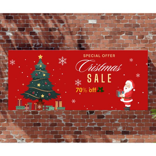 Speciale Aanbieding Kerstverkoop X% korting groot Spandoek