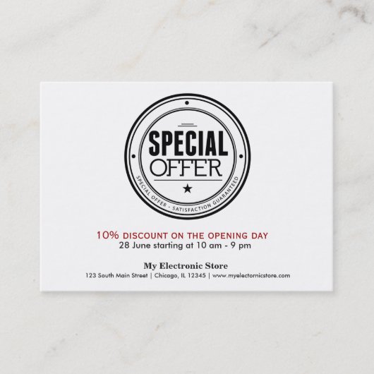 Speciale aanbieding visitekaartje (Voorkant)