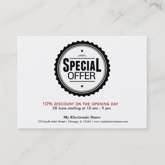 Speciale aanbieding visitekaartje (Voorkant)