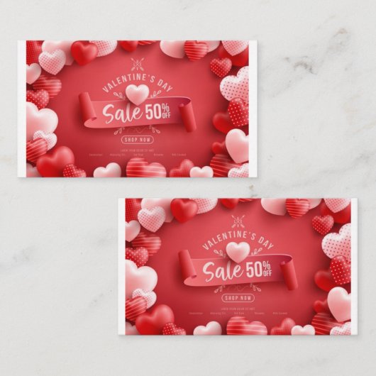 Speciale aanbieding voor verkoop op Valentijnsdag Informatiekaartje (Voorkant / Achterkant)