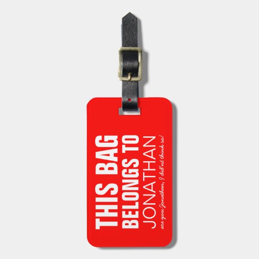 Speciale aandacht voor Funny Bag | Humor Joke Bagagelabel (Voorkant verticaal)