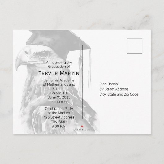 Speciale Aangepaste Afstuderen Aankondiging Briefk (Achterkant)