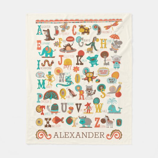 Speciale ABC Animal Fleece Blanket (Voorkant)