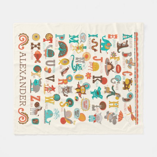 Speciale ABC Animal Fleece Blanket (Voorkant (Horizontaal))