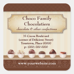 Speciale actie voor Chocolatier Display Counter Vierkante Sticker