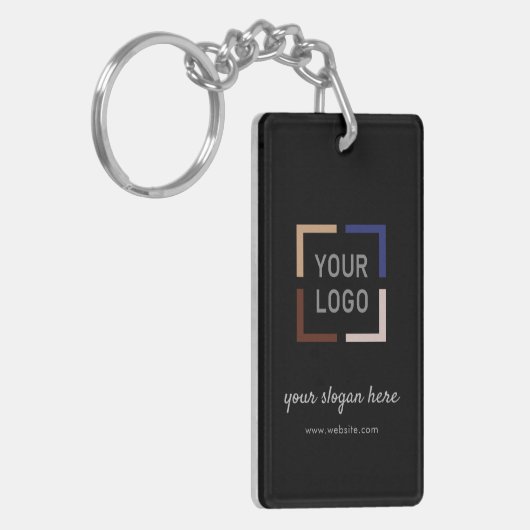 Speciale acties van het merk Black Custom Logo Sleutelhanger (Voorkant Links)