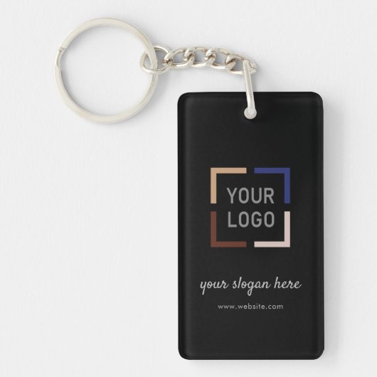Speciale acties van het merk Black Custom Logo Sleutelhanger (Voorkant)