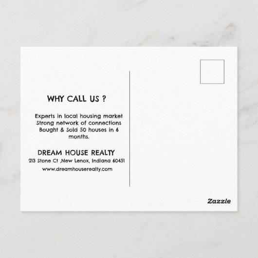 Speciale acties voor aankoop van onroerend goed in briefkaart (Achterkant)