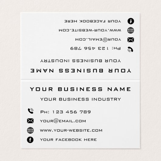 Speciale acties voor bedrijven - modern visitekaartje (Buitenkant ongevouwen)