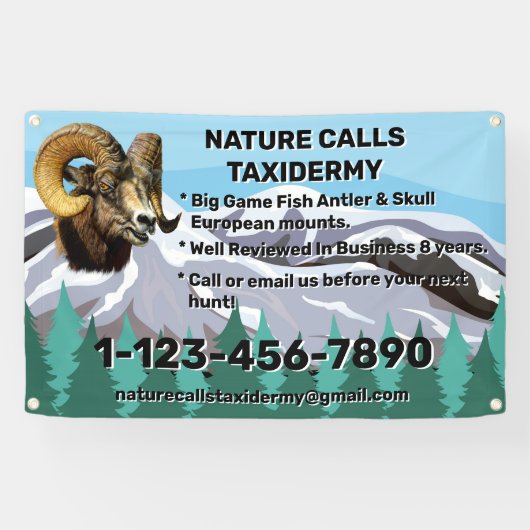 Speciale acties voor Taxidermy-winkels aanpassen Spandoek (Horizontaal)