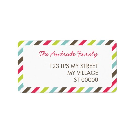 Speciale Adresetiketten voor het stripe Patroon Etiket (Voorkant)