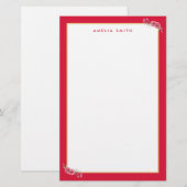 Speciale afbeelding Roze rand roze bloemen bloemen Briefpapier (Voorkant / Achterkant)