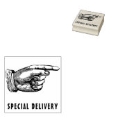 Speciale afleverende wijzende vinger rubberstempel (Gestempeld)