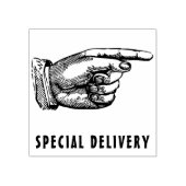 Speciale afleverende wijzende vinger rubberstempel (Afrduk)