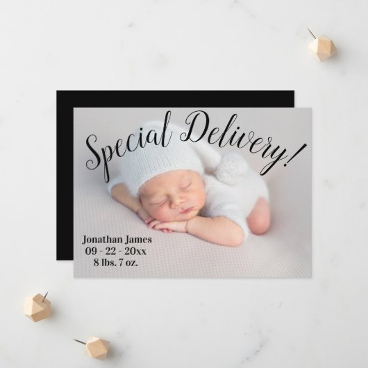 Speciale aflevering Fotoscript Genderneutrale gebo Aankondiging (Voorkant / Achterkant in situ)