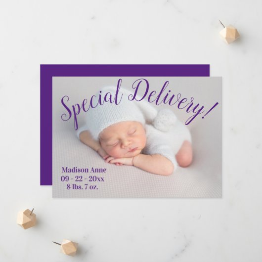 Speciale aflevering Fotoscript Genderneutrale gebo Aankondiging (Voorkant / Achterkant in situ)