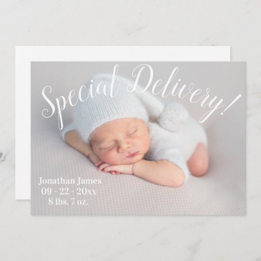 Speciale aflevering Fotoscript Genderneutrale gebo Aankondiging (Voorkant / Achterkant)