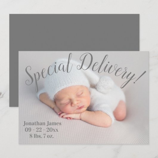 Speciale aflevering Fotoscript Genderneutrale gebo Aankondiging (Voorkant / Achterkant)