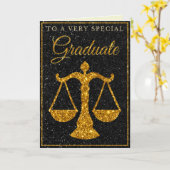 Speciale Afstuderen Gold Glitter Law Card Kaart (Gele Bloem)