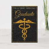 Speciale Afstuderen Gold Glitter Medical Kaart (Voorkant)