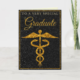 Speciale Afstuderen Gold Glitter Medical Kaart