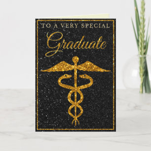 Speciale Afstuderen Gold Glitter Medical Kaart