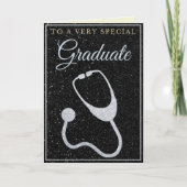Speciale Afstuderen Zilver Glitter Doctor Kaart (Voorkant)