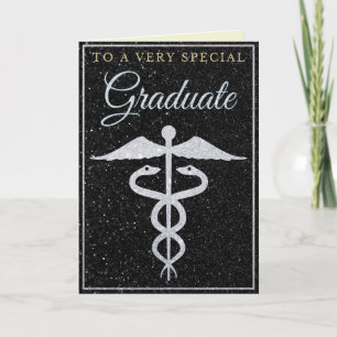 Speciale Afstuderen Zilver Glitter Medical Kaart