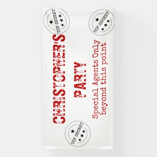 Speciale Agent Top Secret Party Banner (Verticaal)
