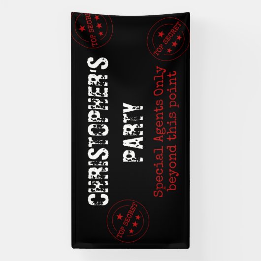 Speciale Agent Top Secret Party Banner (Verticaal)