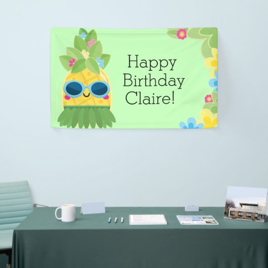 Speciale anananas voor meisjes - Tropische verjaar Spandoek (Beurs)