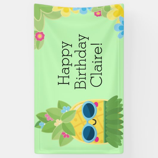 Speciale anananas voor meisjes - Tropische verjaar Spandoek (Verticaal)