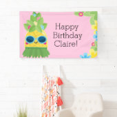 Speciale anananas voor meisjes - Tropische verjaar Spandoek (Insitu)