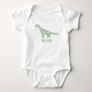 Speciale babyjongen Doodle Dinosaur met naam Romper
