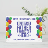 Speciale ballonnen Vaderdag  Feestdagenkaart (Staand voorkant)