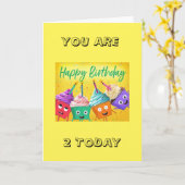 SPECIALE BALLOON WIST OP *2e BIRTHDAY* KAART (Gele Bloem)