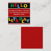 Speciale behoeften Kind "Hallo" Kaart Vierkante Visitekaartje (Voorkant / Achterkant)