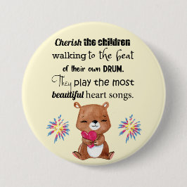 Speciale behoeften Kinder Inspirerend, hartliedjes Ronde Button 7,6 Cm