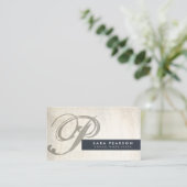 Speciale behoeften Tutor Grunge Monogram BusinessC Visitekaartje (Staand voorkant)