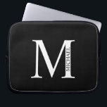 Speciale beschermhoes voor monogram en laptop sleeve<br><div class="desc">Gepersonaliseerde Monogram- en naamcadeaus met gepersonaliseerde monogram en naam in klassieke stijl van het serif lettertype.</div>