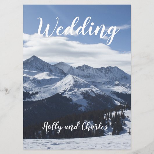 Speciale beschrijving in het huwelijksmenu. menu (Achterkant)